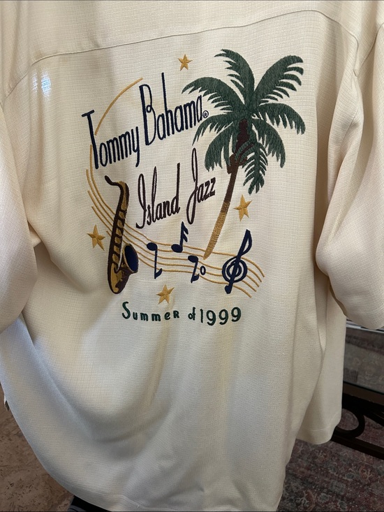 Tommy Bahama Other - Tommy Bahama Cream 'Island Jazz' Embroidered Resort Shirt